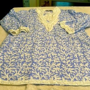 Sulu Collection embroidered tunic. Size 14